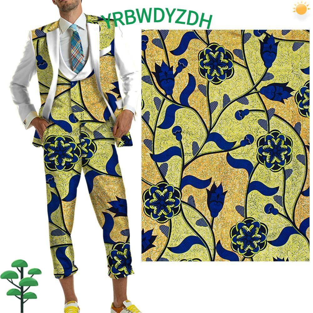 CRBWDK 1 Yard Wax Print Fabric, Cotton Gold Foil Shimmer African Fabric, DIY Ankara Patchwork Textile For Dresses, Headwraps & Fashion Garments