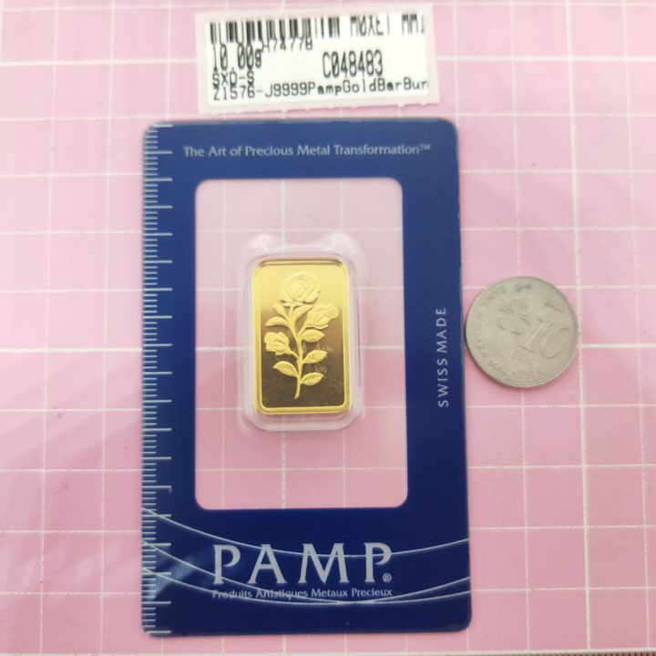 Murni Mewah Emas999.9, Gold Bar Pamp Gold Bar Bunga Rose G10 Gram&hellip;