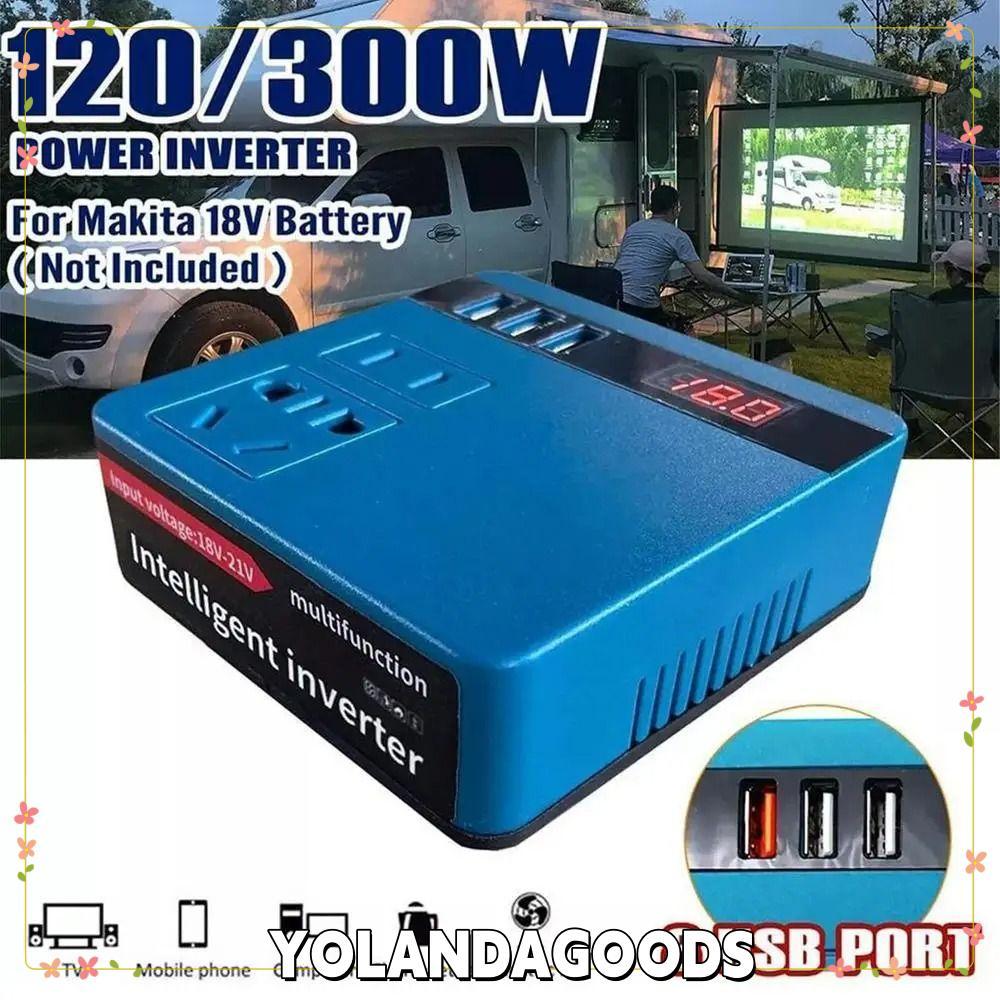 YOLANDAGOODS1 1Pcs Smart Transformer, Multifunctional 18V 20V To 220V Battery Inverter, 120W Dual Plug Household Outdoor Work Inverter