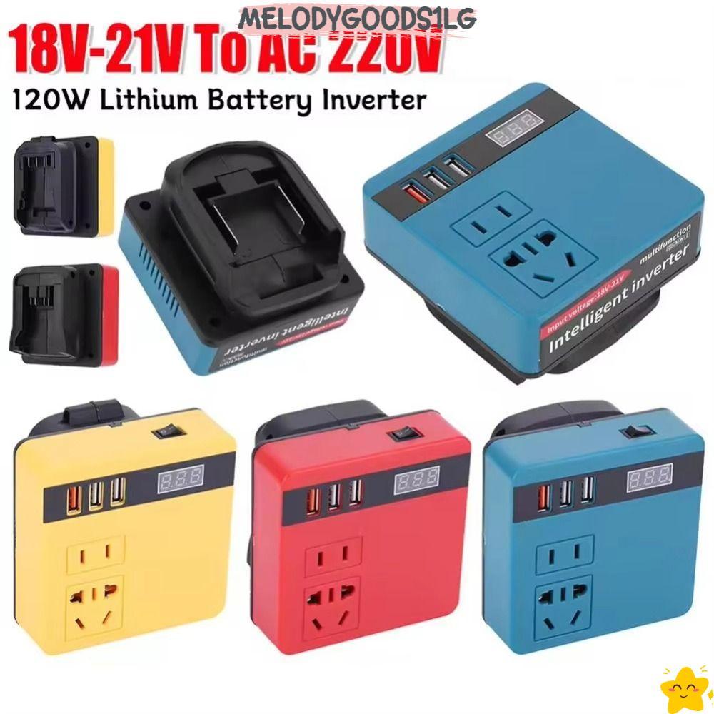 MELODYGOODS1LG 1Pcs Smart Transformer, Multifunctional 120W Battery Inverter, 18V 20V To 220V Household Dual Plug Outdoor Work Inverter