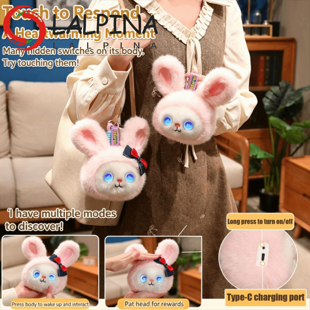 LALPINA AI Plush Companion Pendant, 66 Languages Interactive Interactive Talking AI Cat Keychain, Emotional Support Plush Cute Design Desk Buddy AI Cat Plush Toy Student Gift