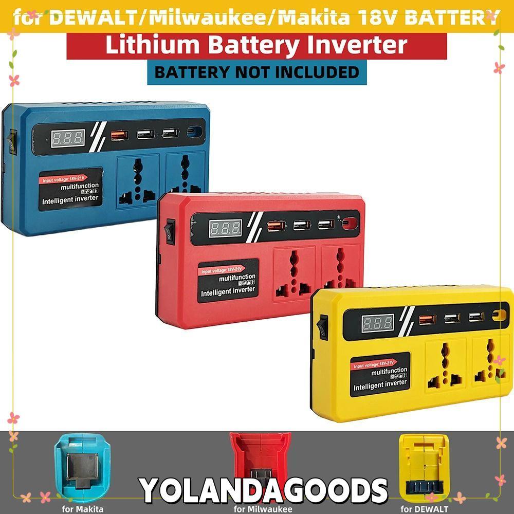 YOLANDAGOODS1 1Pcs Battery Inverter, Dual Plug 18v 20v To 220v Smart Transformer, 120W Household Multifunctional Outdoor Work Inverter