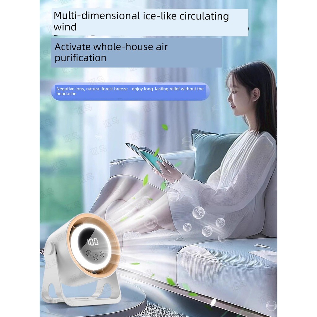 Kipas dinding mini kipas angin meja p Connected Mijia] Desktop Small Fan Small Household Bedroom Desktop Electric Fan Office Desktop Mini Circulating Fan Dormitory Bedside USB Charging Long Battery Life Cooling Air Conditioning W2971