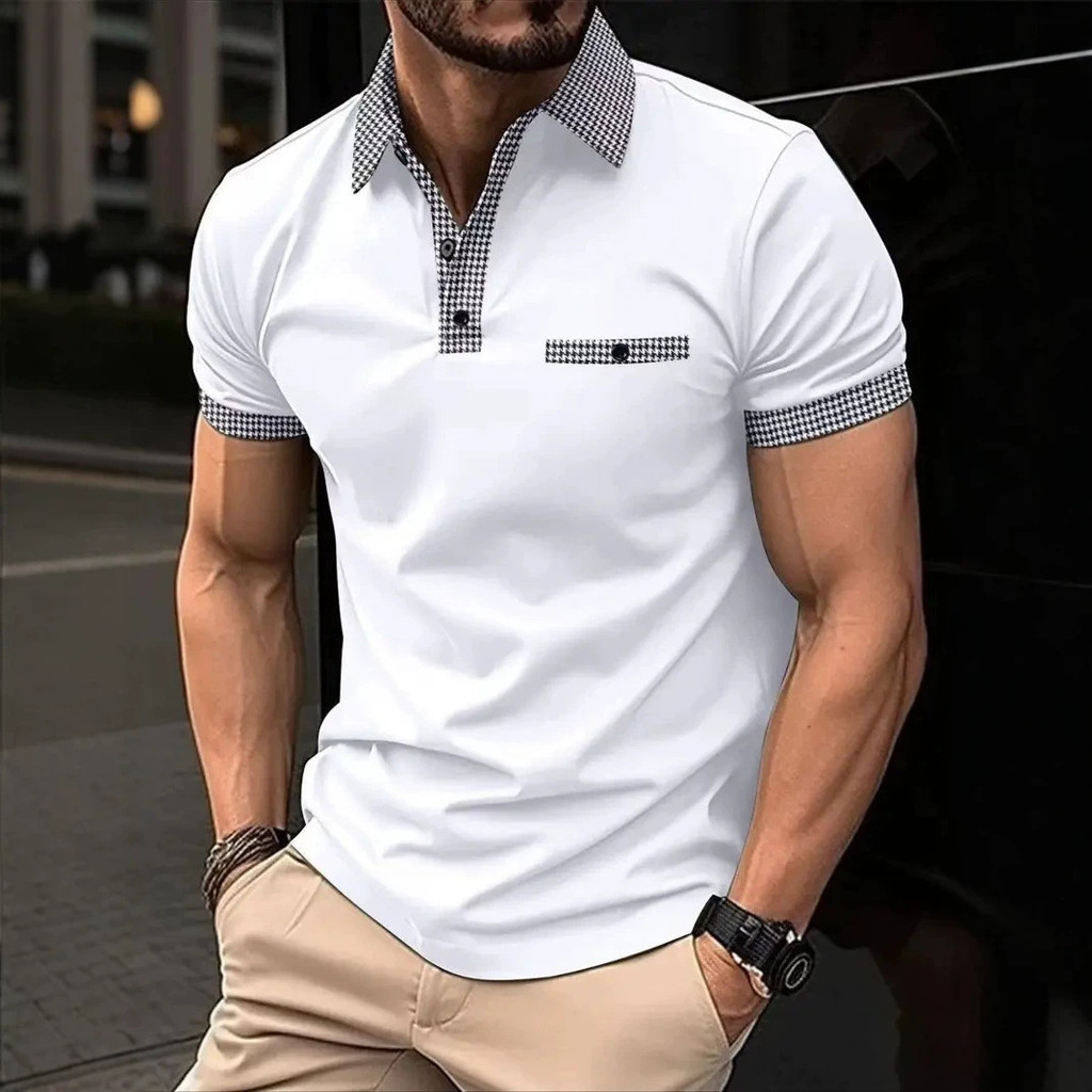 26 Summer Fashion 3D Digital Print Lapel Men's Loose Short-Sleeved Button POLO Shirt SKPS