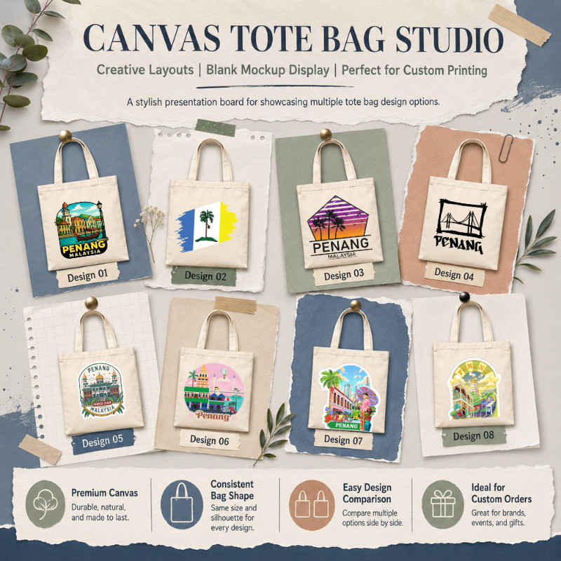 PULAU PINANG SERIES Limited Edition Canvas Tote Bag – Extra Spacious & Durable 2026