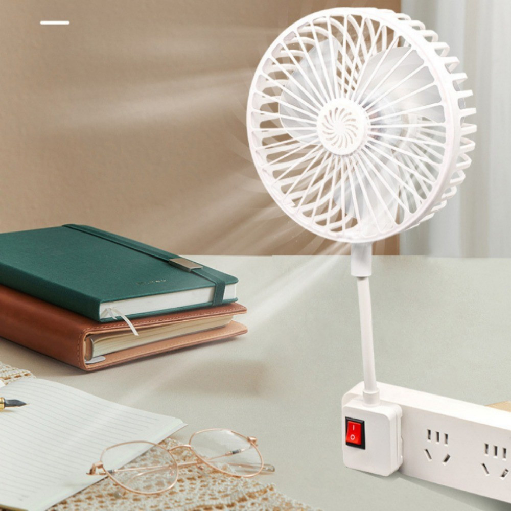 Kipas Mini Tiga Soket Bersepadu untuk Pejabat Rumah dengan Penutup Khas untuk Dapur dan Bilik Mandi, Kipas Penyejuk Meja Kecil Mudah Alih dengan Sambungan USB/EU/US Plug
