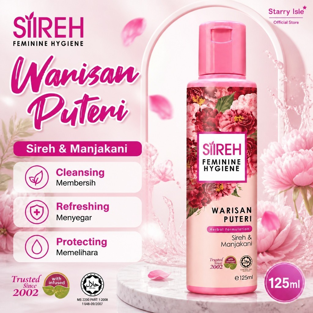 Ready Stock 125ml Sirehemas Silreh Holistik Pembersih Feminine Hygiene Warisan Puteri