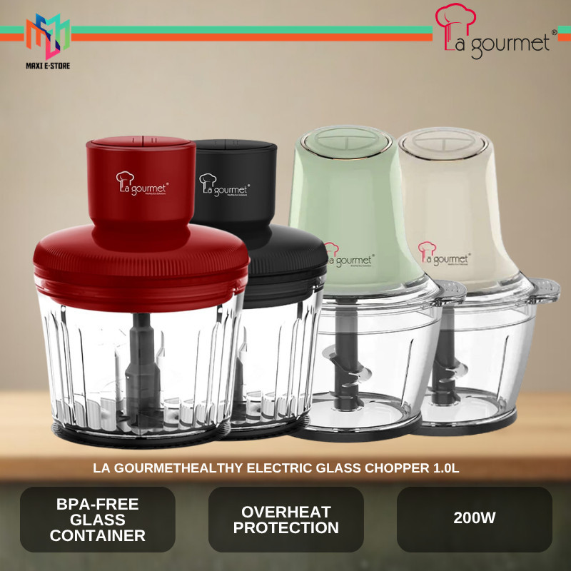 La Gourmet GC10 Healthy Electric Glass Chopper 1.0L BPA Free Glass Container Overheat Protection GC20 Mesin Pencincang