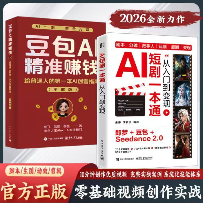 特价好物推荐AI短剧制作一本通从入门到变现从入门到精通教材教程书籍正版如何制作一部ai短剧全流程创作从入门到实战AI技术书籍AI Short Play Production from Introduction to Realizat现货促销
