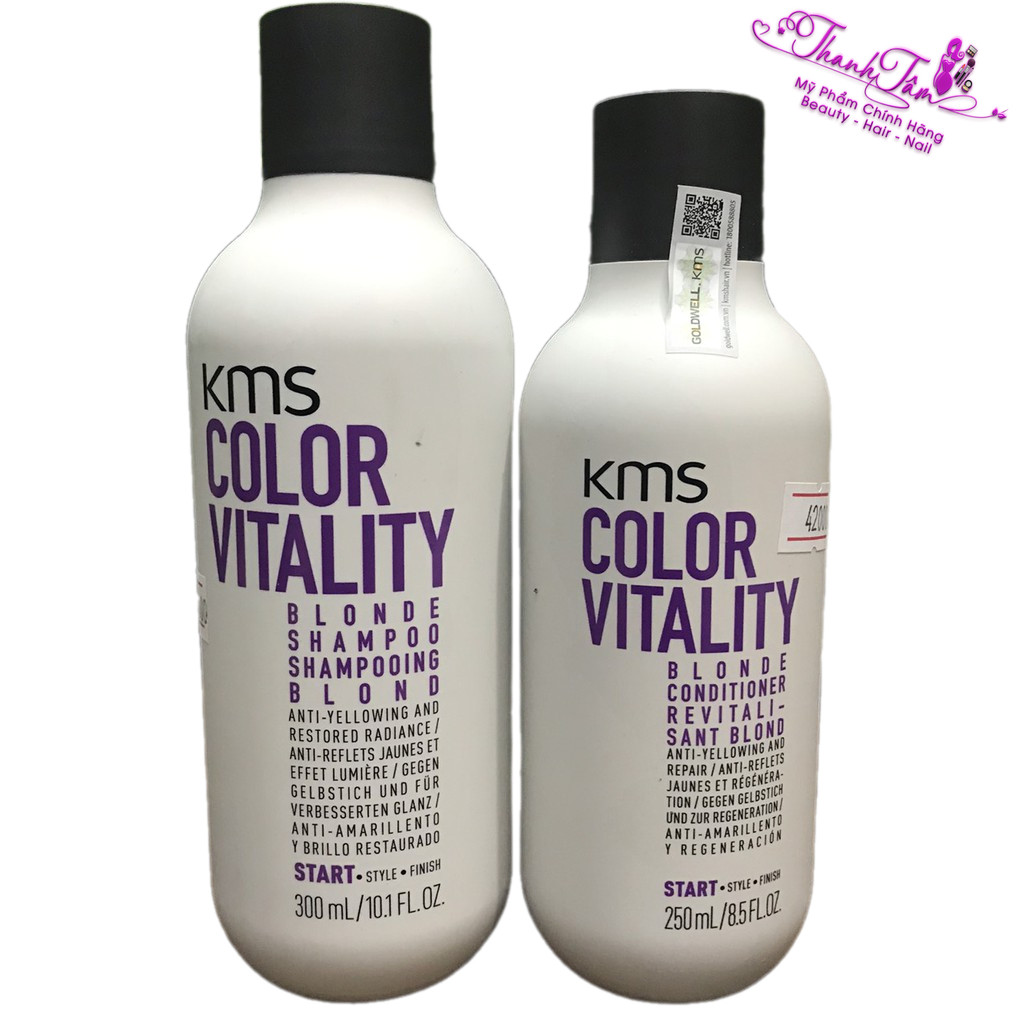 KMS COLORVITALITY BLONDE Golden Depigmentation Shampoo and Conditioner 300ml/250ml - NN