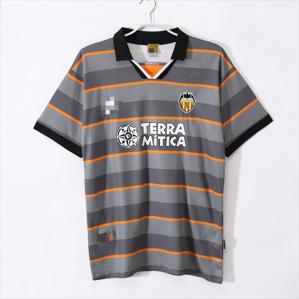 1999-00 Valencia Second away football short sleeved retro jersey
