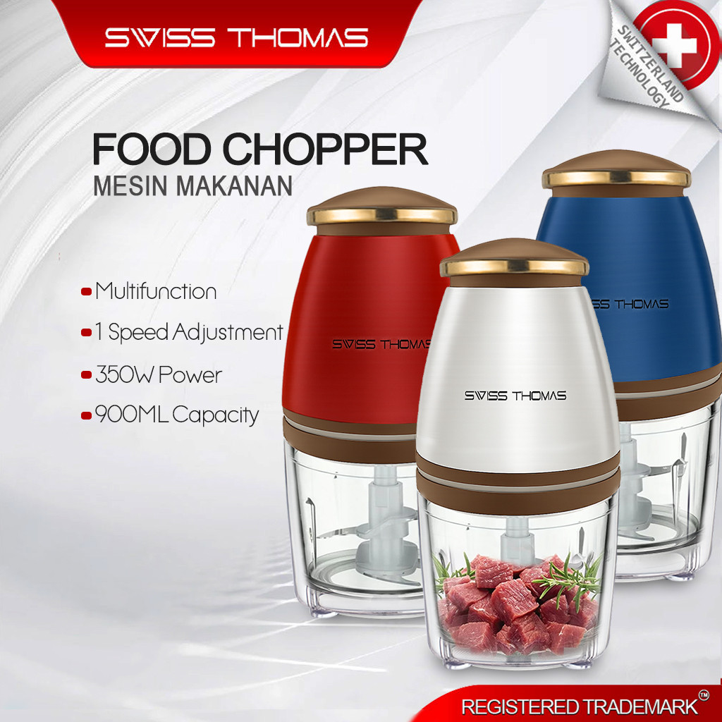 SwissThomas Multi-Functional Electric Baby Food Processor Blender Chopper 900ml 4-Blades Garlic Chilli Mesin Pengisar