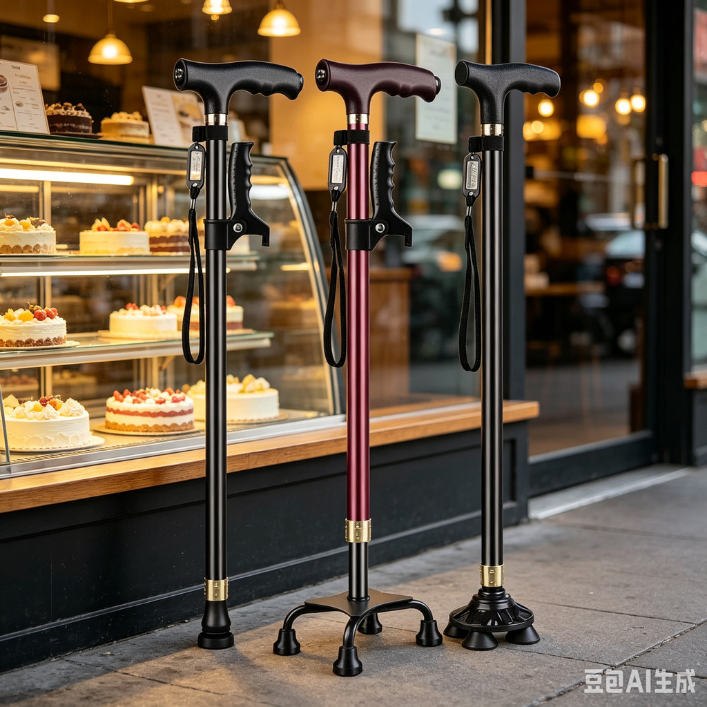 Elderly Crutches Shock-resistant Crutches Big Four-legged Cane、walking aid、walking cane、tongkat orang tua、tongkat lipat、 4 kaki、Foldable walking stick for elderly、tongkat kaki 4、拐杖椅子