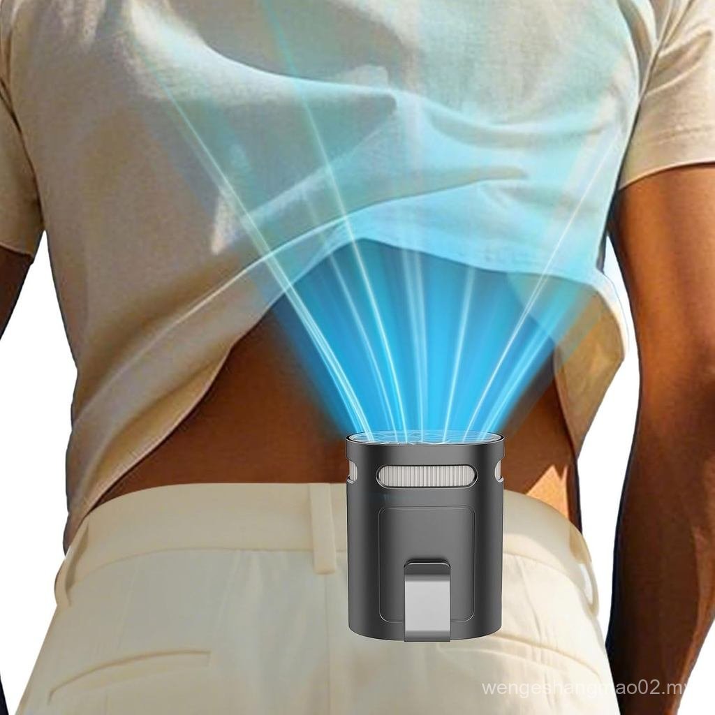 Kipas Pinggang Klip-On - Kipas Mini Ringan Mudah Alih Boleh Dicas Semula di Bawah Baju, Tali Pinggang, Seluar, Kipas Badan yang Mengeluarkan Udara Sejuk, Penyejuk Pinggang, Leher Gantung Peribadi Kecil yang Berkuasa