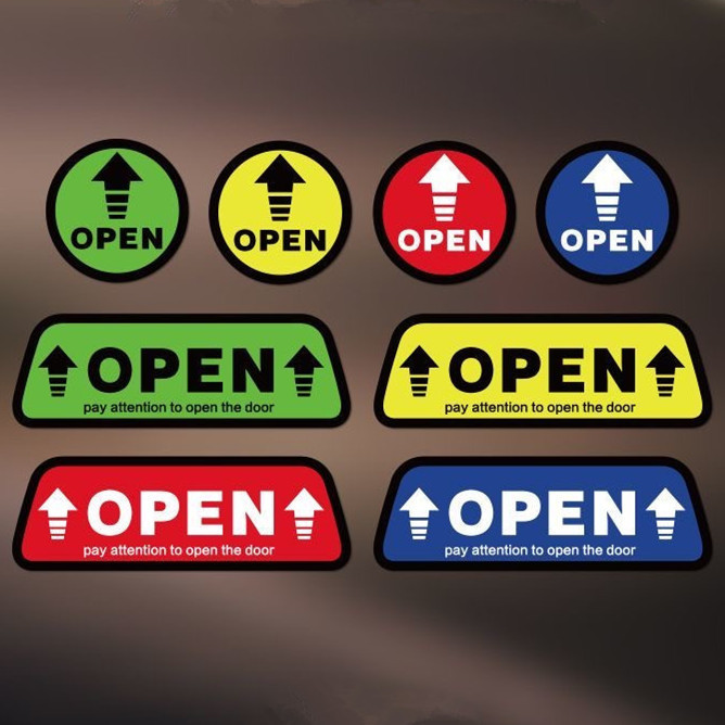 Prompt Sticker Creative Text open Door open Prompt Anti-Collision Sticker open Door Safety Decoration Car Sticker