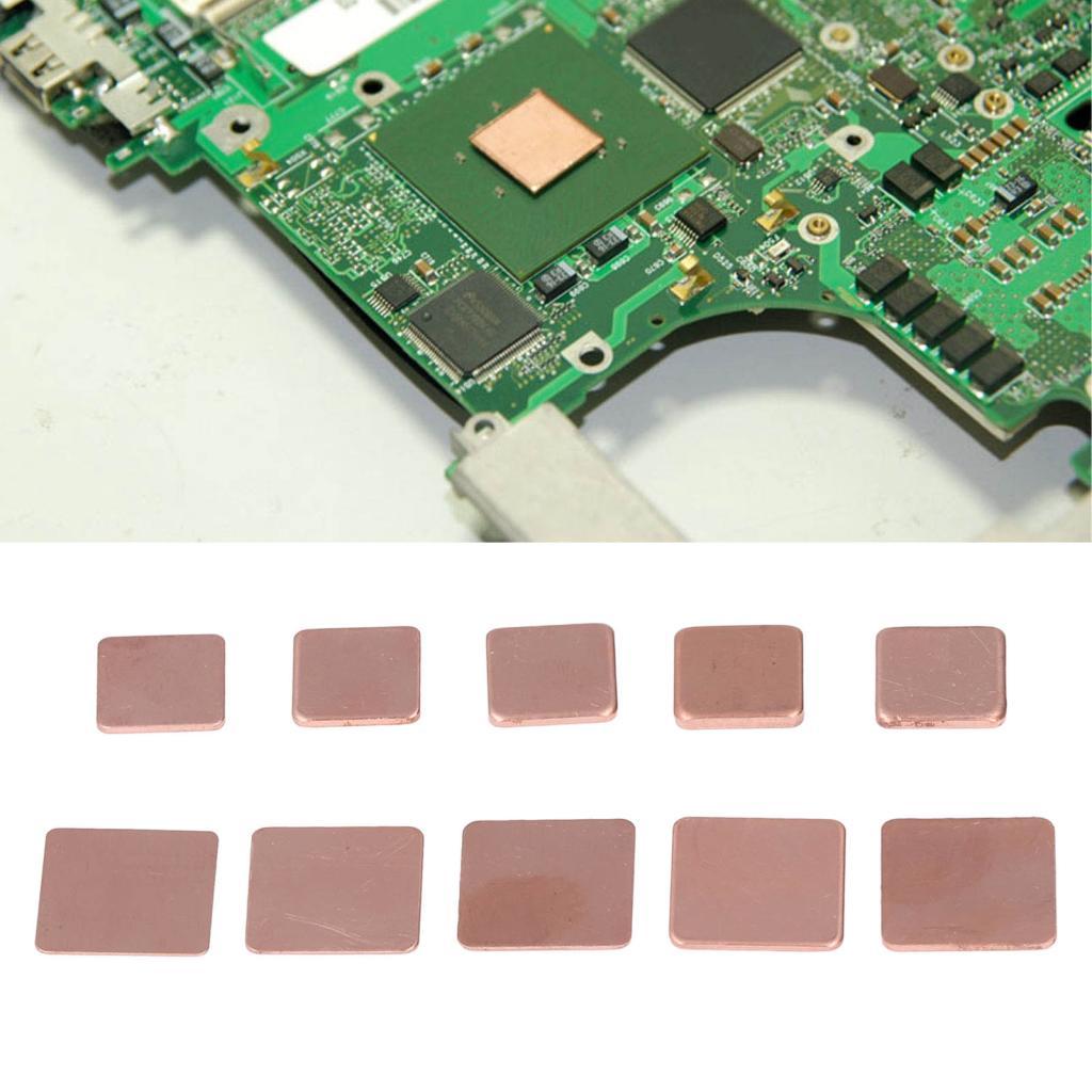 Copper Heat Varied 10 Types of Sink Thermal CPU Cooler for VGA VRAM RAM 100 PCs Pad Laptop GPU and IC CHIP