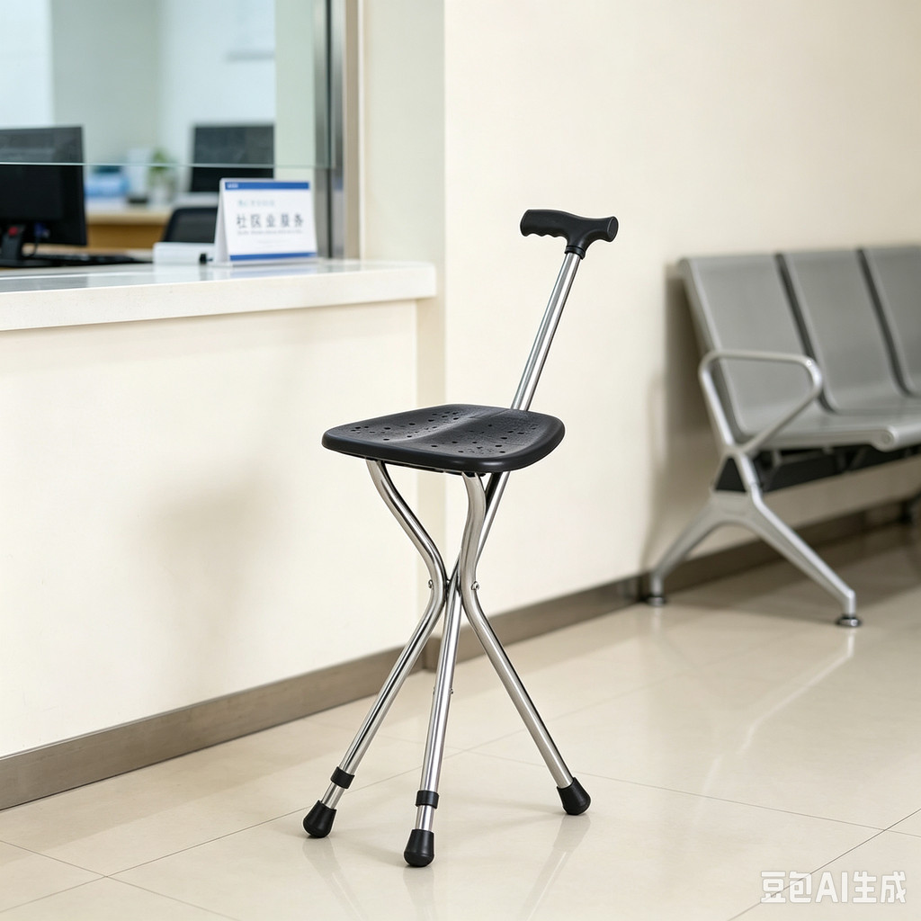 Walking Cane Stool Elderly Anti-slip Folding Walking Cane Chair & * - & ** - & *** - &&& - & * - *、walking aid、tongkat orang tua、tongkat lipat、tongkat 4 kaki、Foldable stick for elderly、 kaki 4、拐杖椅子