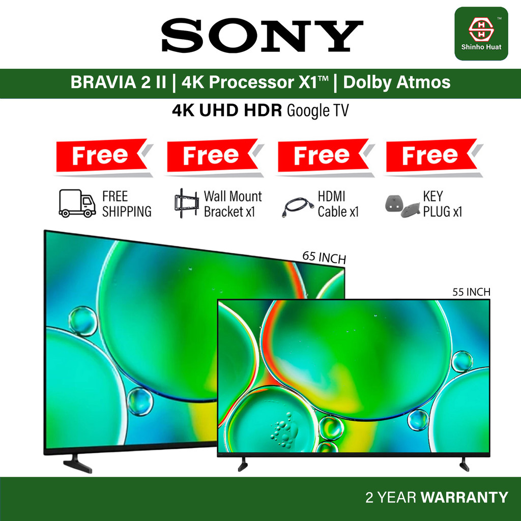 Sony BRAVIA 2 II 43 50 55 65 Inch 4K Smart Google TV UHD HDR S20 K-43S20M2 K-50S20M2 K-55S20M2 K-65S20M2
