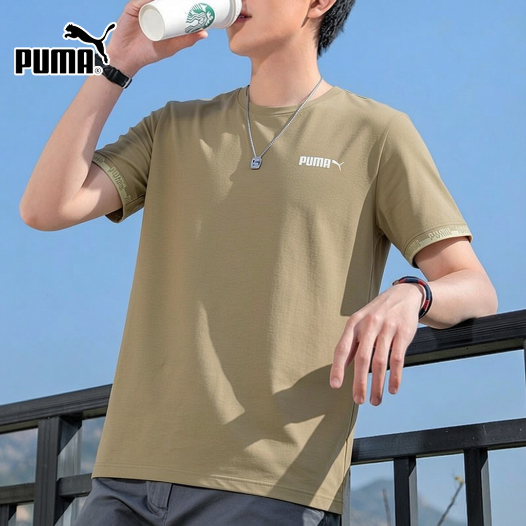 Inter 丨 PUMA PUMA Green Round Neck Short Sleeve Men's Summer New Style Sportswear Casual Loose Running T-Shirt