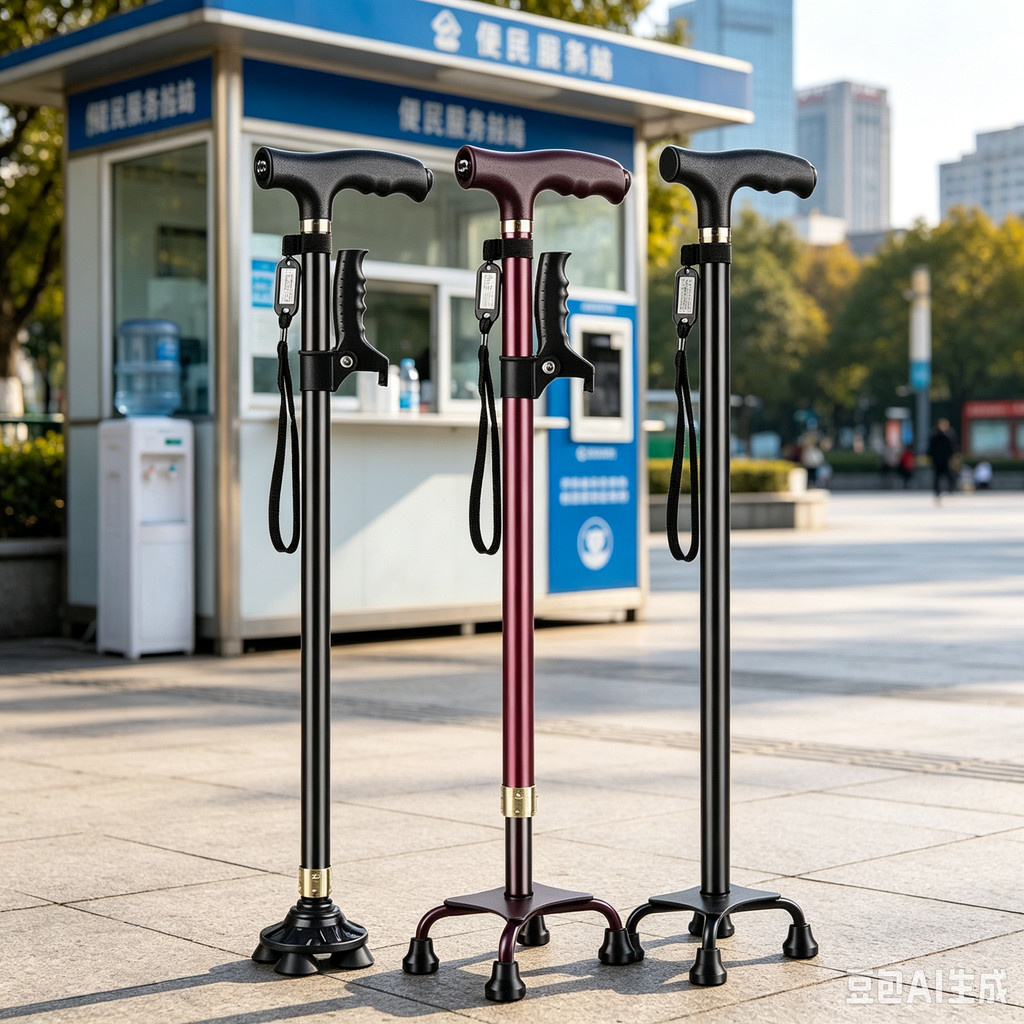 Elderly Crutches Shock-resistant Crutches Big Four-legged Cane、-*&***&&--&---&*&*&*&*-**&&&&*&&&&**、walking aid、walking cane、tongkat orang tua、tongkat lipat、 4 kaki、Foldable walking stick for elderly、tongkat kaki 4、拐杖椅子