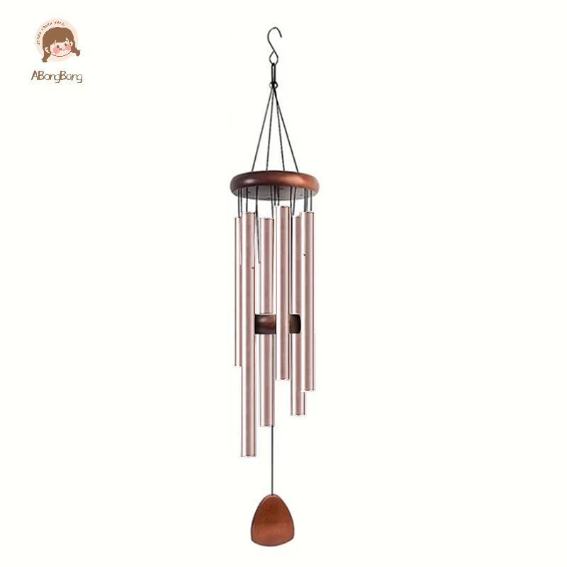 ABongBang 26 Inch Aluminum Pipe Wind Chimes with Wooden Pendant Tag for Balcony Garden Corridor Ambiance Decor Nice