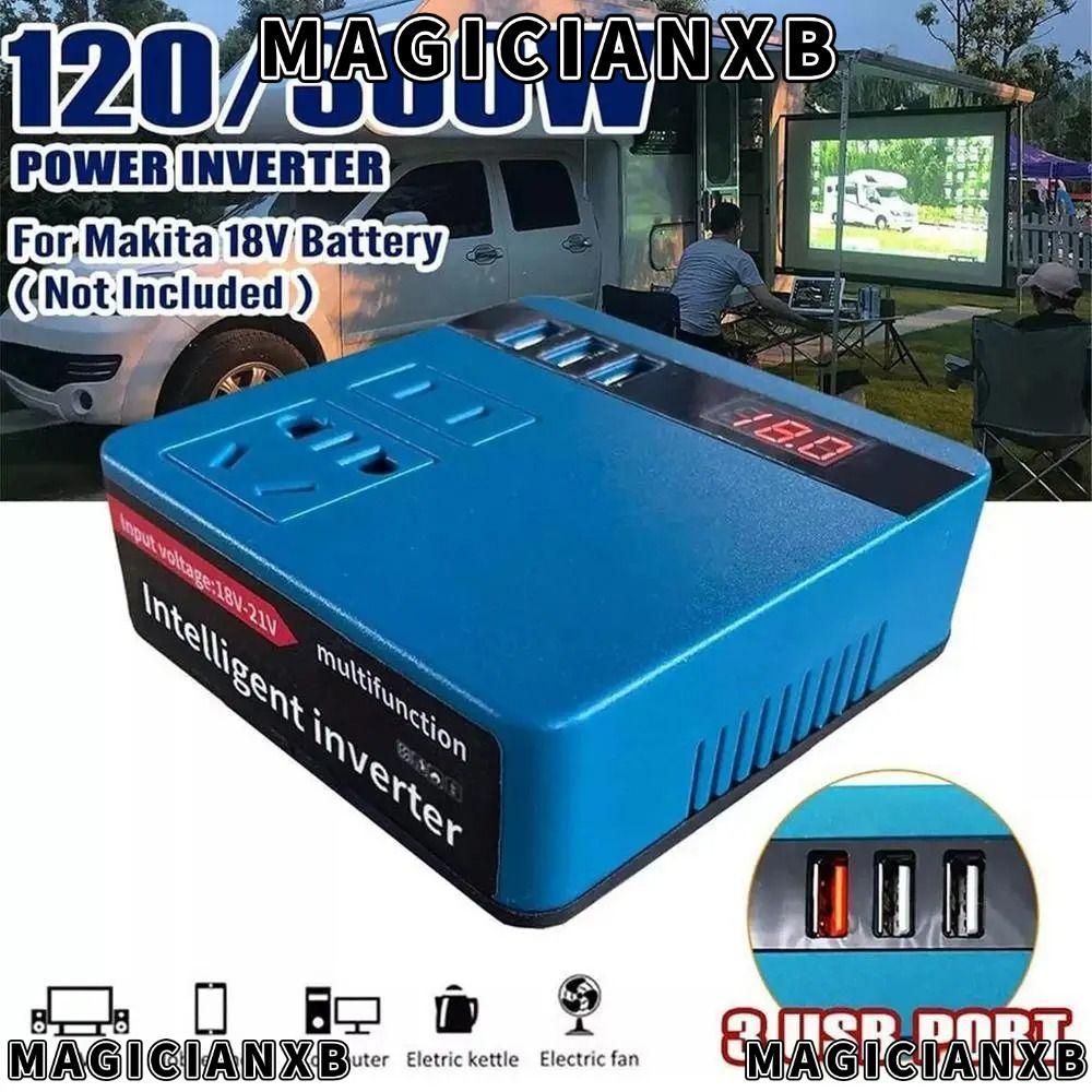 MAGICIANXB 1Pcs Smart Transformer, 120W 18V 20V To 220V Battery Inverter, Household Multifunctional Dual Plug Outdoor Work Inverter