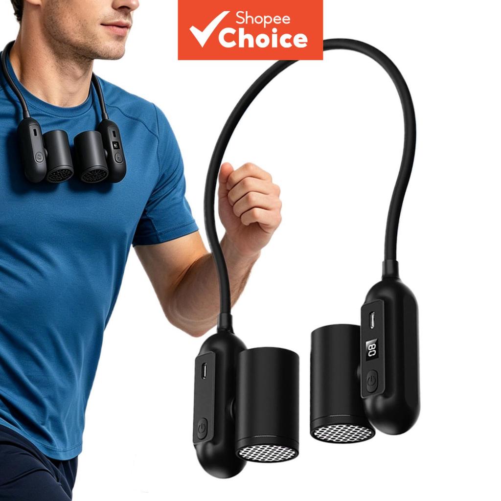 Portable Neck Fan, Flexible Gooseneck Hands-Free Wearable Fan, USB-C Rechargeable Personal Cooling Fan for Outdoor, Travel & Office Kipas Leher Mudah Alih, Kipas Boleh Pakai Bebas Tangan Leher Angsa Fleksibel, Kipas Penyejuk Peribadi Boleh Cas Semula