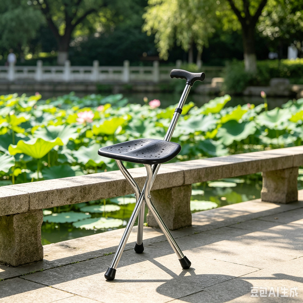 Walking Cane Stool Elderly Anti-Slip Folding Walking Cane Chair * -- * - ****** & - ****、walking aid、tongkat orang tua、tongkat lipat、tongkat 4 kaki、Foldable stick for elderly、 kaki 4、拐杖椅子
