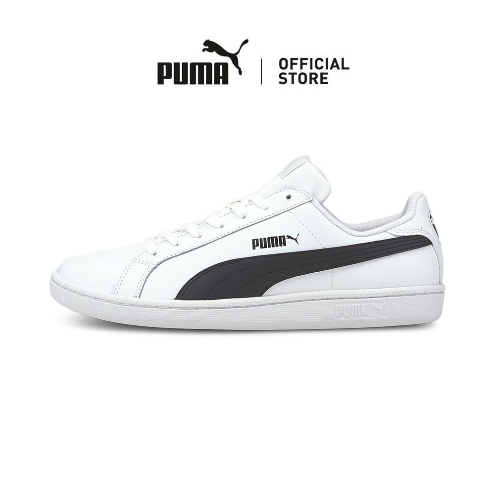 PUMA Unisex Smash Leather Shoes - White/Black