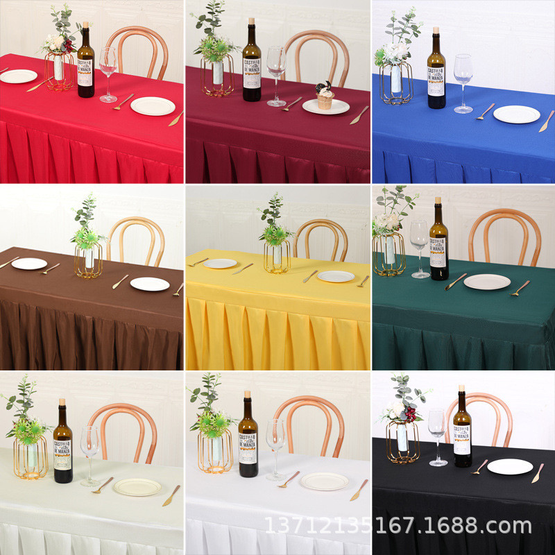 Multicolor Conference Room Tablecloth Table Cover Hotel Training Office Exhibition Event Rectangular Table Skirt Table Skirt Check-In Tablecloth