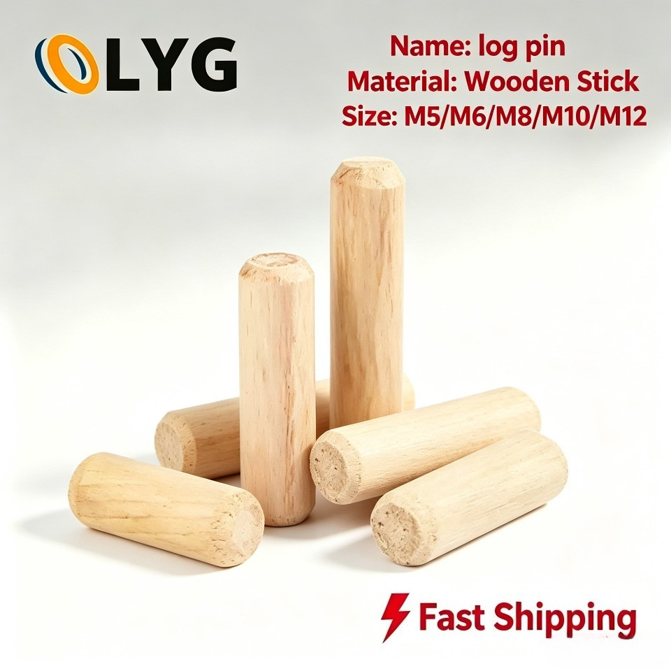 Log stoppers, wood nails, solid wood sticks, tenons, twill wedges, wood bolts, logs, small dowels, wardrobe cabinet connectors M5/M6/M8/M10/M12【LYG-MC】