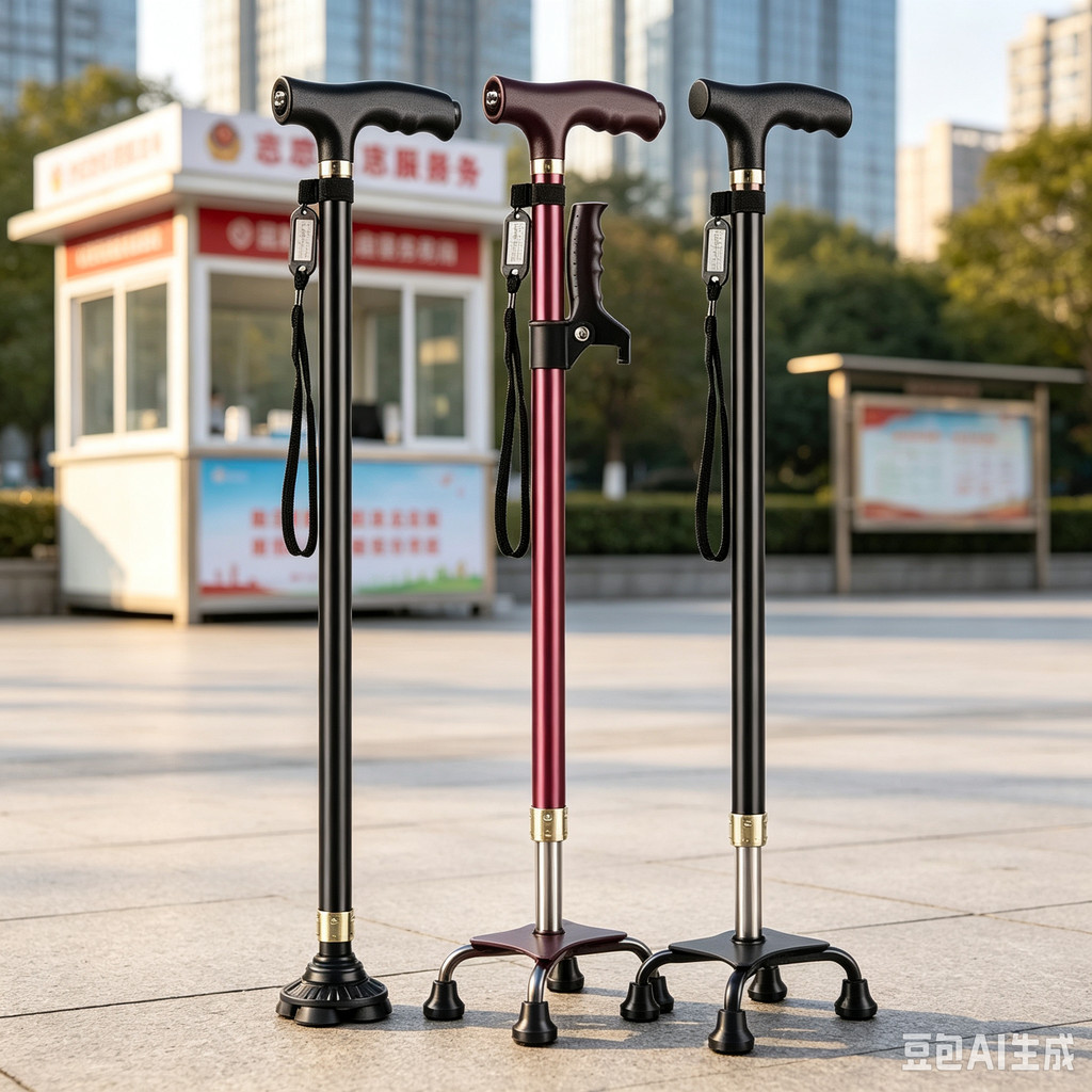 Elderly Crutches Shock-resistant Crutches Big Four-legged Cane、--*&***-*-&*、walking aid、walking cane、tongkat orang tua、tongkat lipat、 4 kaki、Foldable walking stick for elderly、tongkat kaki 4、拐杖椅子