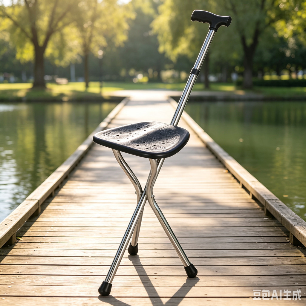 Walking Cane Stool Elderly Anti-slip Folding Walking Cane Chair & - && * -- & * & * & -- * && --、walking aid、tongkat orang tua、tongkat lipat、tongkat 4 kaki、Foldable stick for elderly、 kaki 4、拐杖椅子