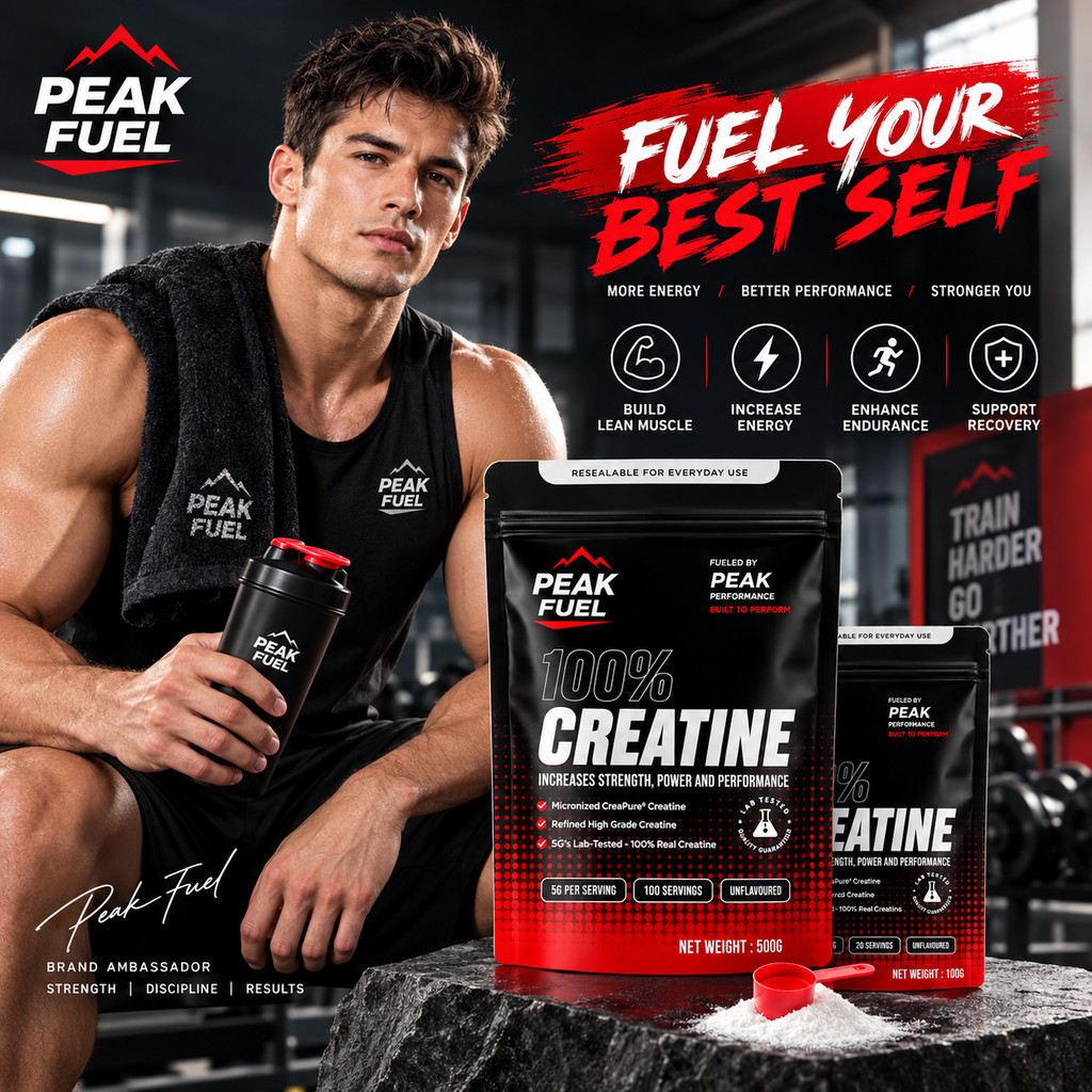100% Pure Micronized Creatine Monohydrate 100g (20 Serving) Unflavoured, Boost Strength Power Workout Fitness