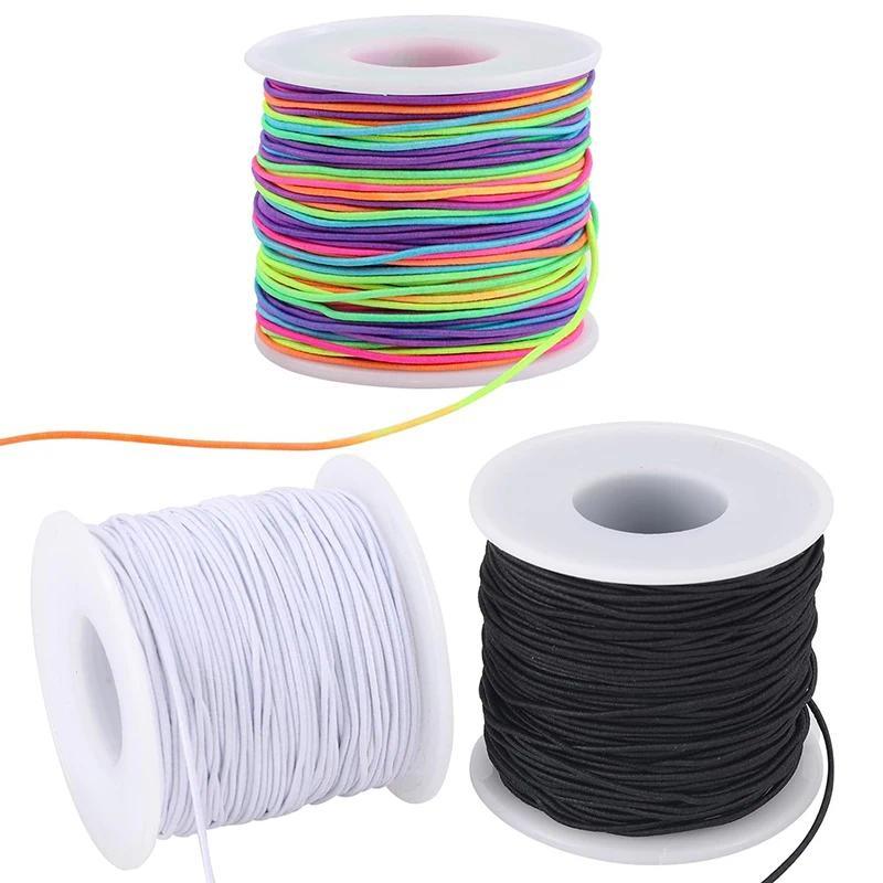 Stretchy String for Bracelets 3 Colors 1 mm Sturdy Elastic String Cord for Jewelry Making, Necklaces, Beading and Crafts