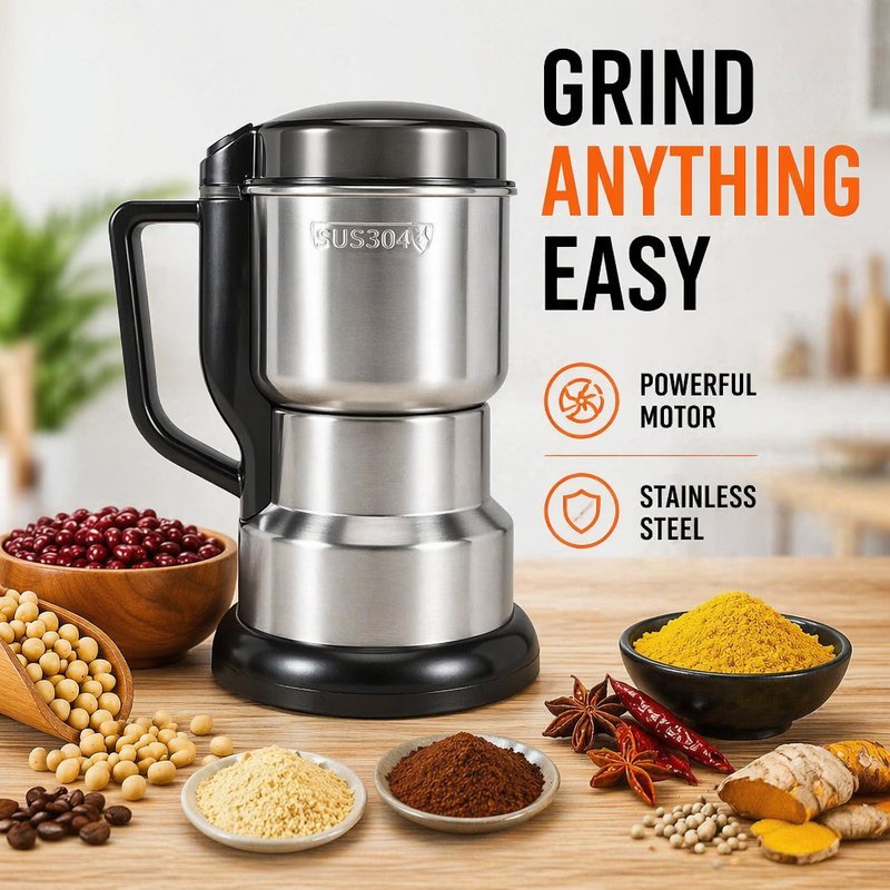 Electric Grinder Machine Coffee Bean Spice Grinder Mesin Pengisar Serbuk Stainless Steel