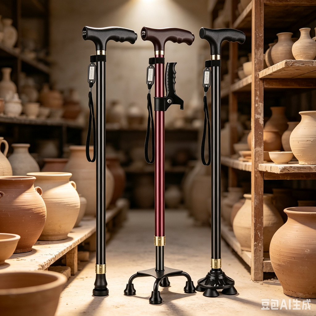 Elderly Crutches Shock-resistant Crutches Big Four-legged Cane、walking aid、walking cane、tongkat orang tua、tongkat lipat、 4 kaki、Foldable walking stick for elderly、tongkat kaki 4、拐杖椅子