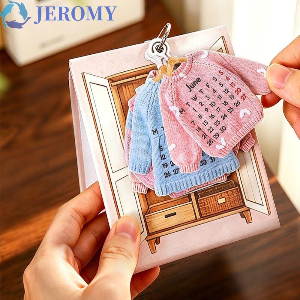 JEROMY Standing Flip Calendar, Clothing Shaped Mini 2027 Desktop Calendar, Eco-Friendly Thick Paper Memo Pad To Do List Annual Schedule Organizer School Office Supplies