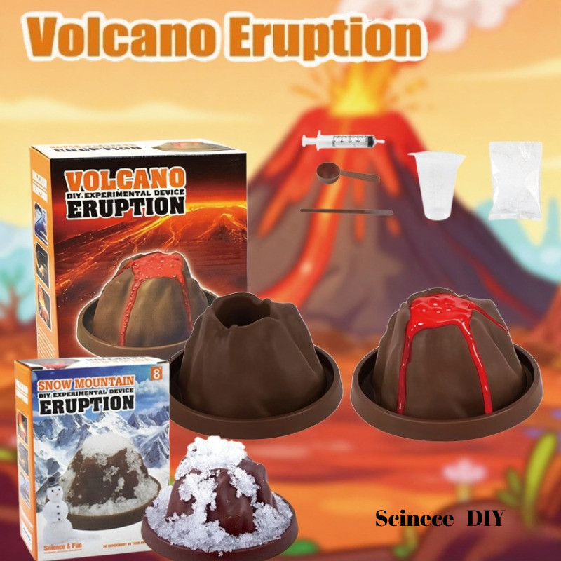Volcano Eruption Science Experiment Kit DIY Plaster Chemistry STEM Learning Educational Toys Gifts