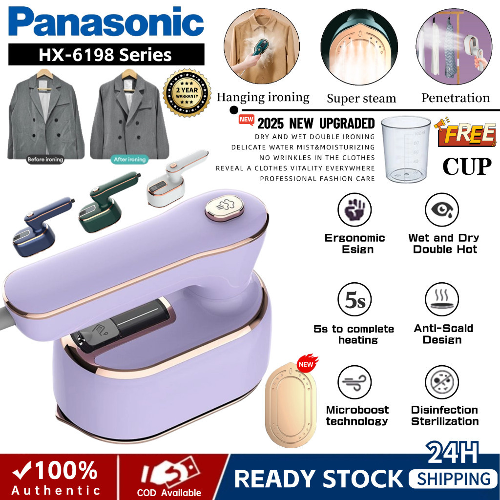 Panasonic HX-6198 steam iron Mini 1200W Handheld Portable Rotatable household travel steamer iron seterika wap iron baju