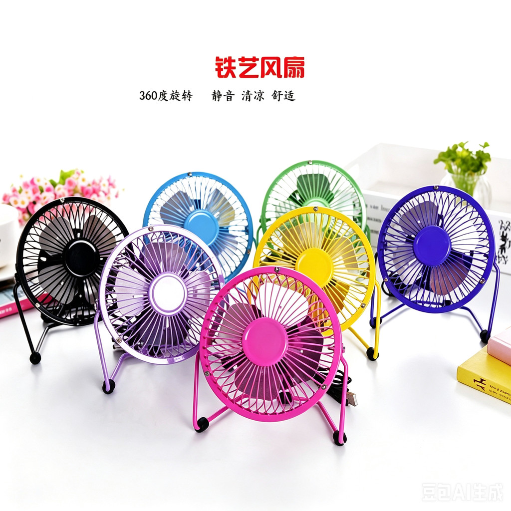 kipas angin meja p Kipas dinding mini High Wind Metal Iron Fan 13cm 20cm 27cm Mini USB Desk Fan Desktop Small Office Electric Silent Small