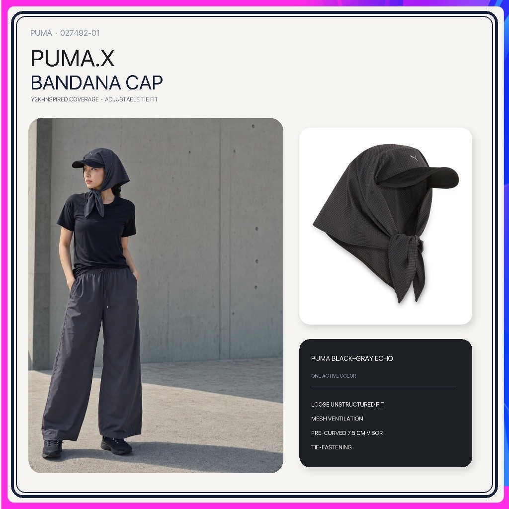 【ML】PUMA.X Bandana Cap 027492-01 PUMA Black Gray Echo Unisex