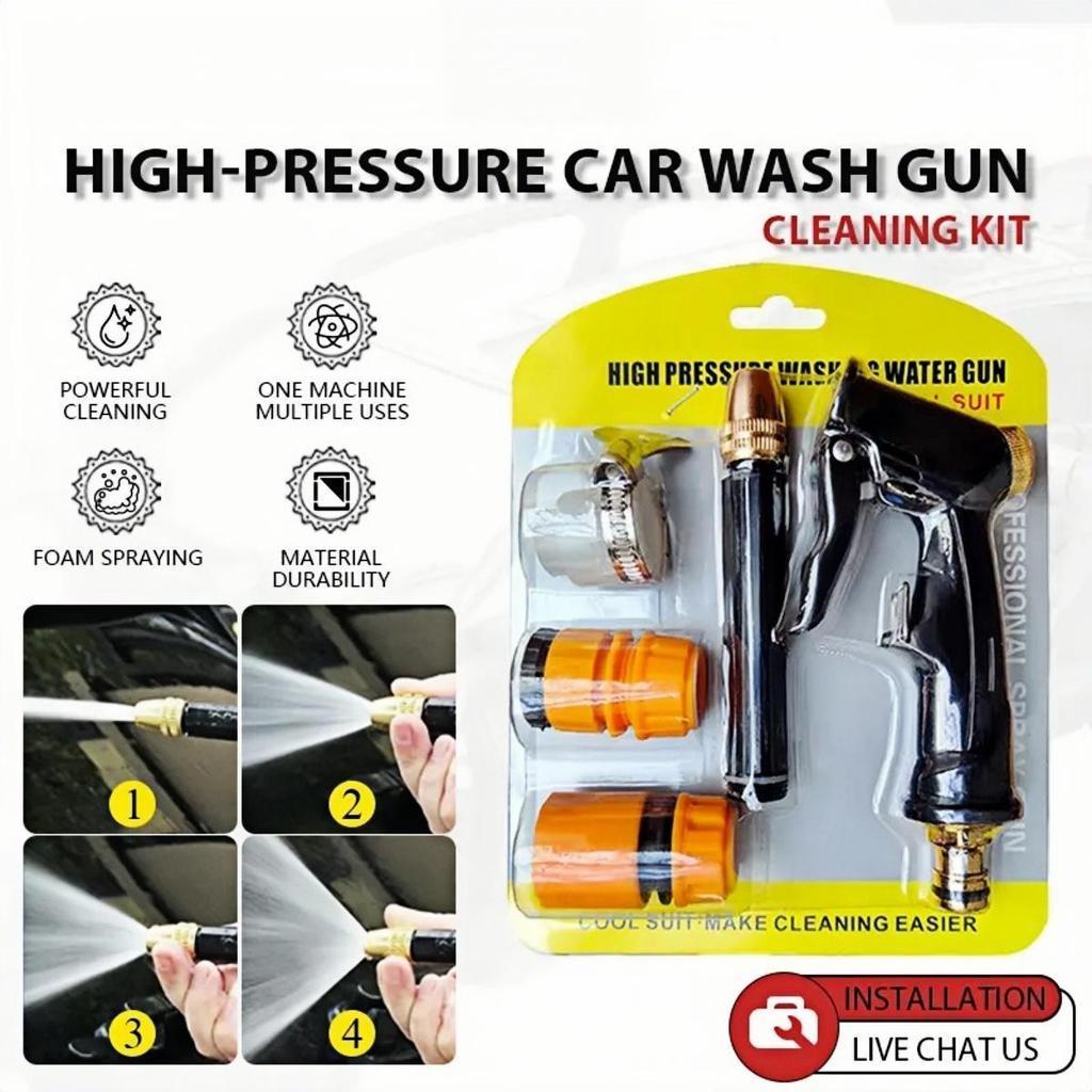 High Pressure Water Gun Spray 10M/20M Built-in Supercharged Adjustable Garden Water Spray Suit Car Ceaning Tool汽车高压喷水枪