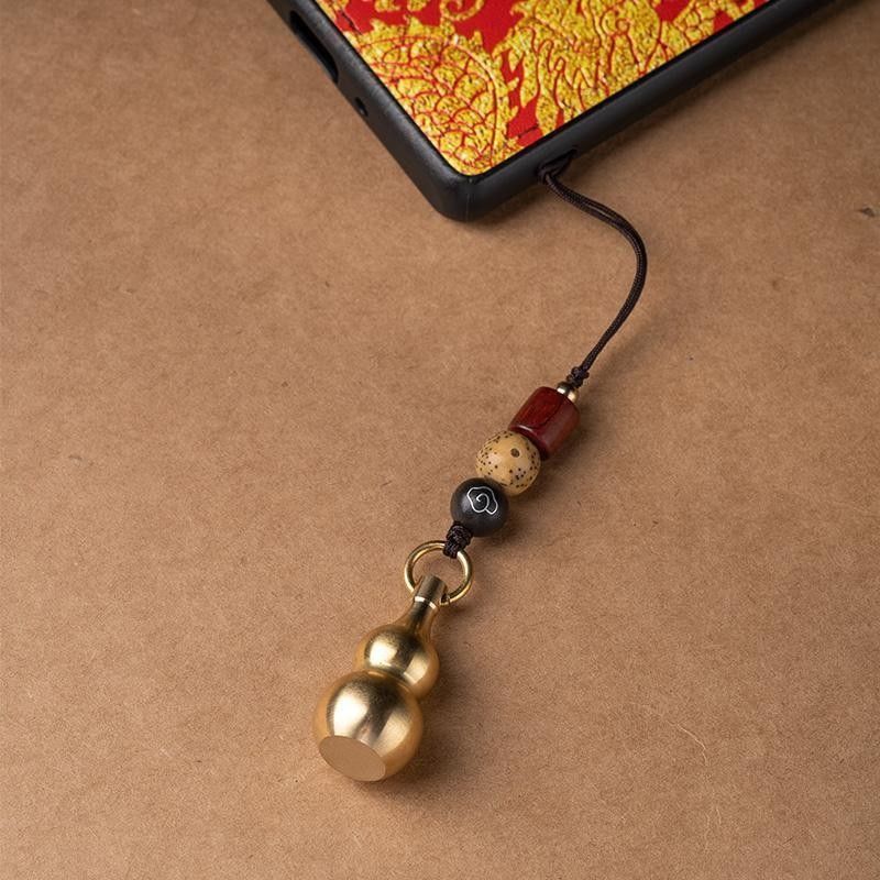 ❤❤❤ Brass Small Gourd Mobile Phone Pendant Handmade Exquisite Motorcycle Key Chain Trendy Jewelry Gourd Ethical Peace Nafu 26.9.22