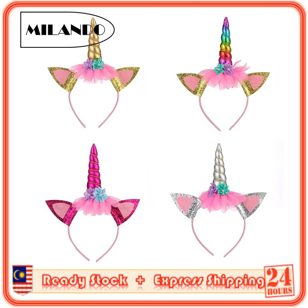 Kid Girl Rainbow Head band Hair Accessories Hair Band Halloween Costume Birthday Party Decoration (Type 8: Unico