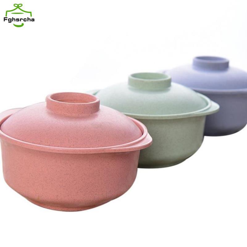 Instant Noodle Bowls with Lids Soup Hot Rice Bowls Japanese Style Students Food Contain…