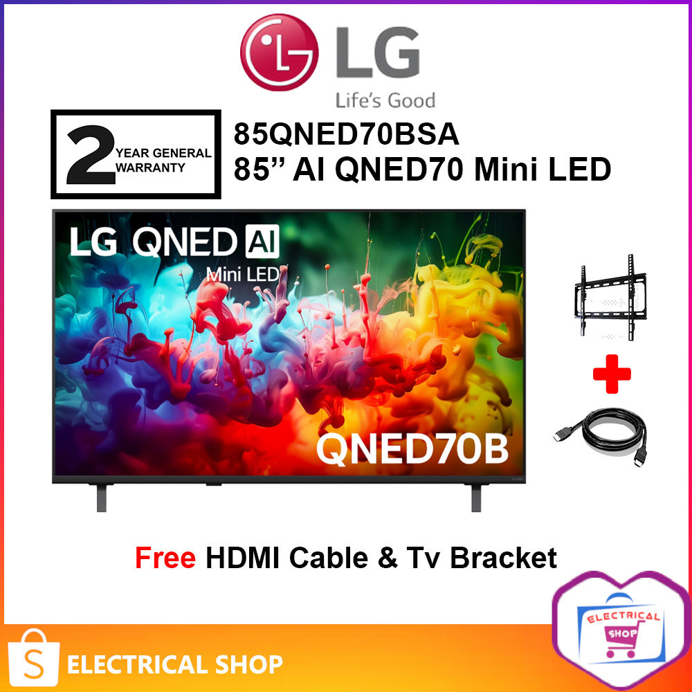 LG 85' QNED AI QNED70 85QNED70BSA Mini LED 4K Smart TV (2026) Television (FREE Hdmi Cable and Tv Bracket)