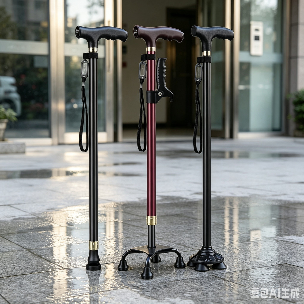 Elderly Crutches Shock-resistant Crutches Big Four-legged Cane、walking aid、walking cane、tongkat orang tua、tongkat lipat、 4 kaki、Foldable walking stick for elderly、tongkat kaki 4、拐杖椅子