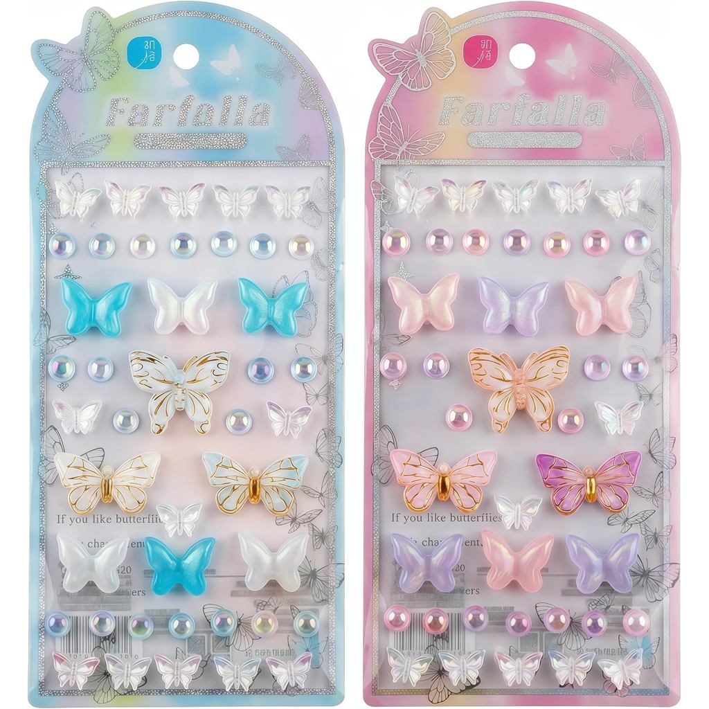 [2 Helai]Pilihan Isteri 3D Pelekat Comel Kartun Rama-Rama Bunga Pelekat Puff Kawaii Mini Puffy 3D Boleh Digunakan Semula untuk Buku Skrap Perancang Jurnal Komputer Riba Sarung Telefon Hiasan