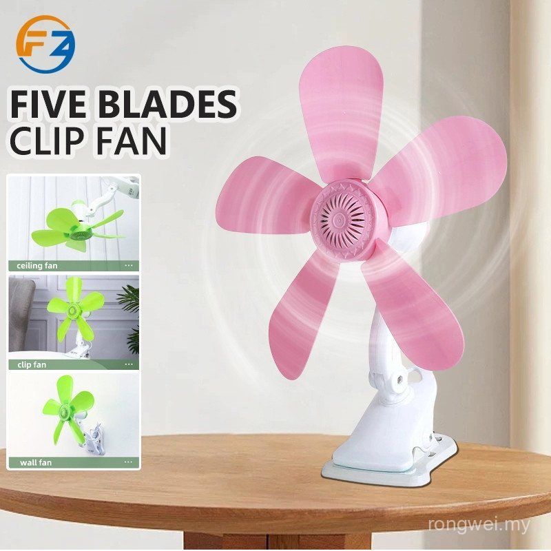 Portable 5 Soft Blades Adjustable Mini Fan 15W Table Clip Fan Strong Wind Fan Table Fan